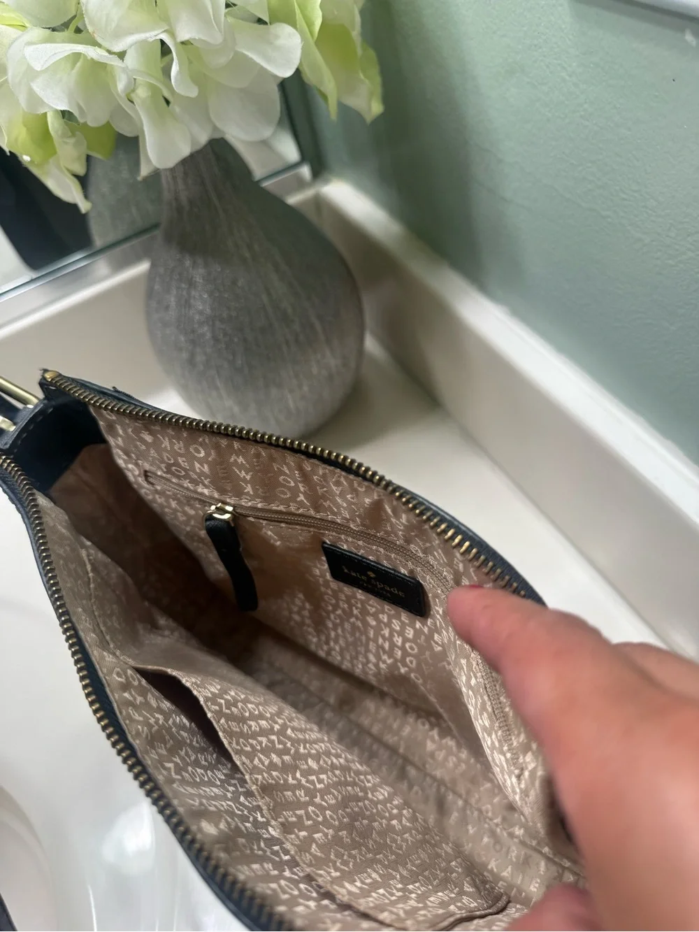 kate spade Black Saffiano Leather Crossbody Bag